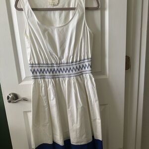 Kate Spade White and Blue Midi Dress